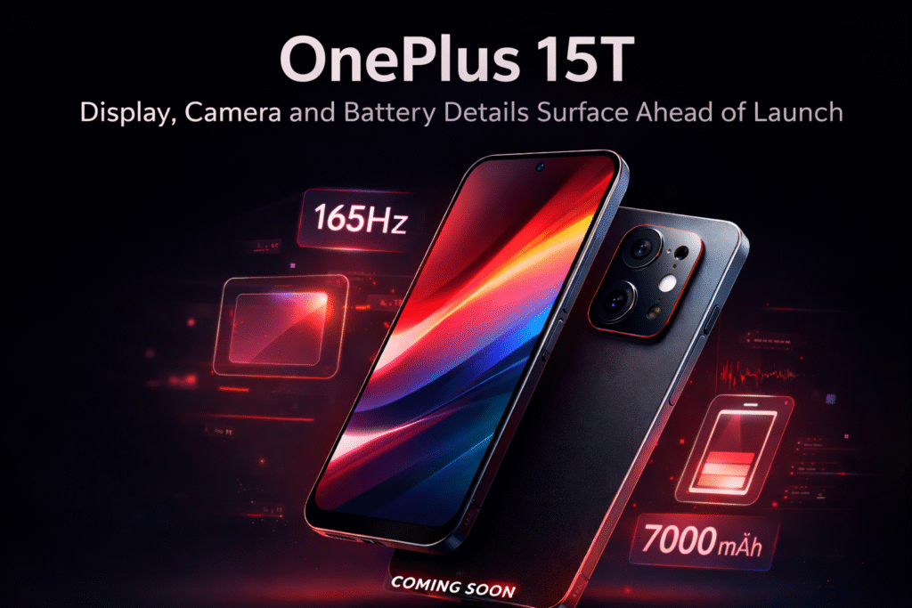 OnePlus 15T Display, Camera और Battery Details Surface Ahead of Launch